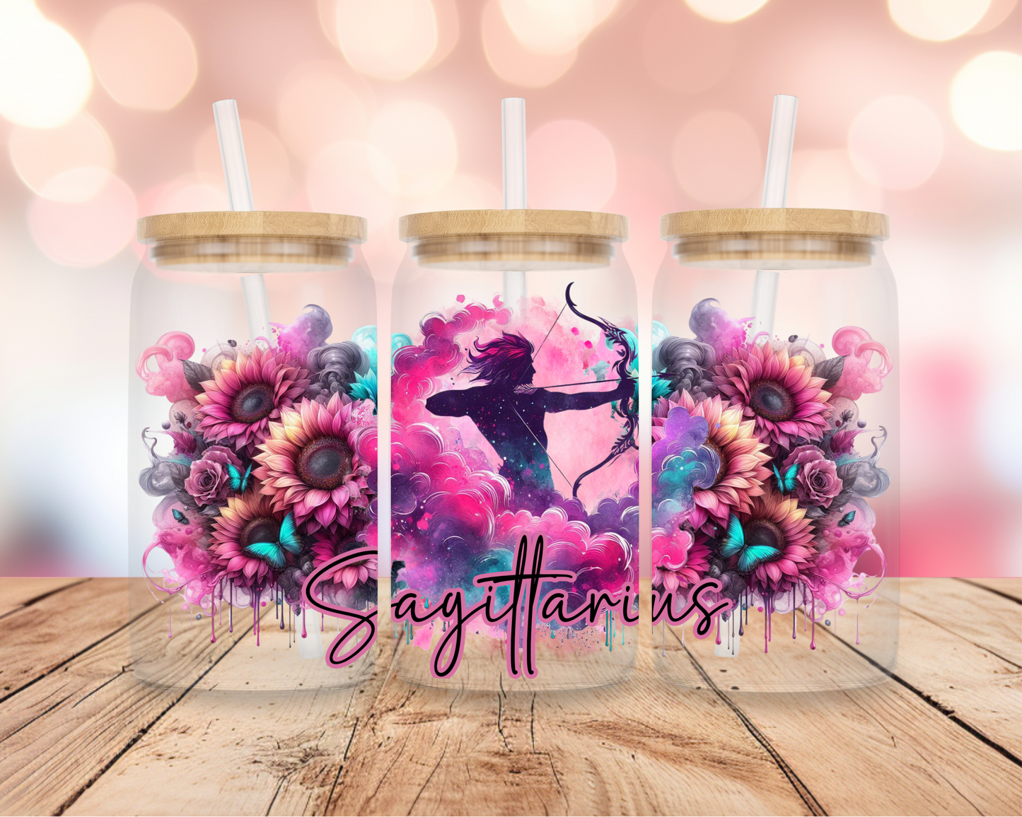 Sagittarius Star Sign- Pink 16oz DIGITAL DOWNLOAD
