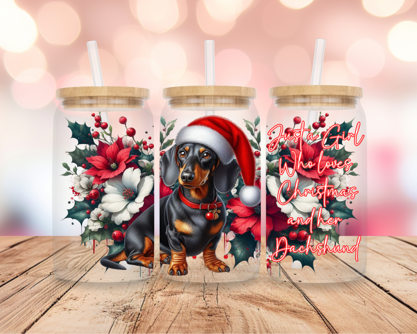 Christmas Dachshund 16oz DIGITAL DOWNLOAD