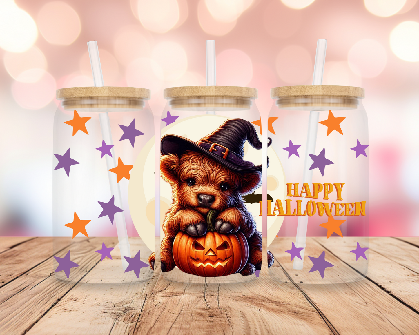 Halloween Highland Cow 2 16oz DIGITAL DOWNLOAD