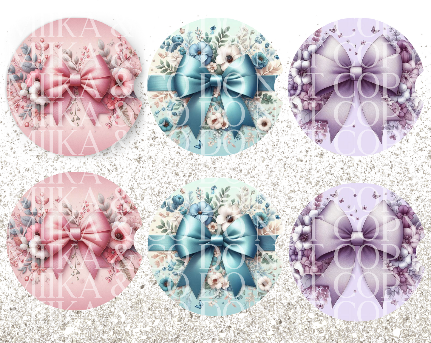 Car Coaster Bows bundle DIGITAL DESIGN
