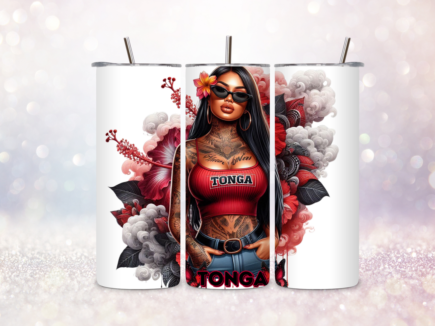 Tonga Girl 2 20oz Skinny Straight Tumbler DIGITAL DOWNLOAD