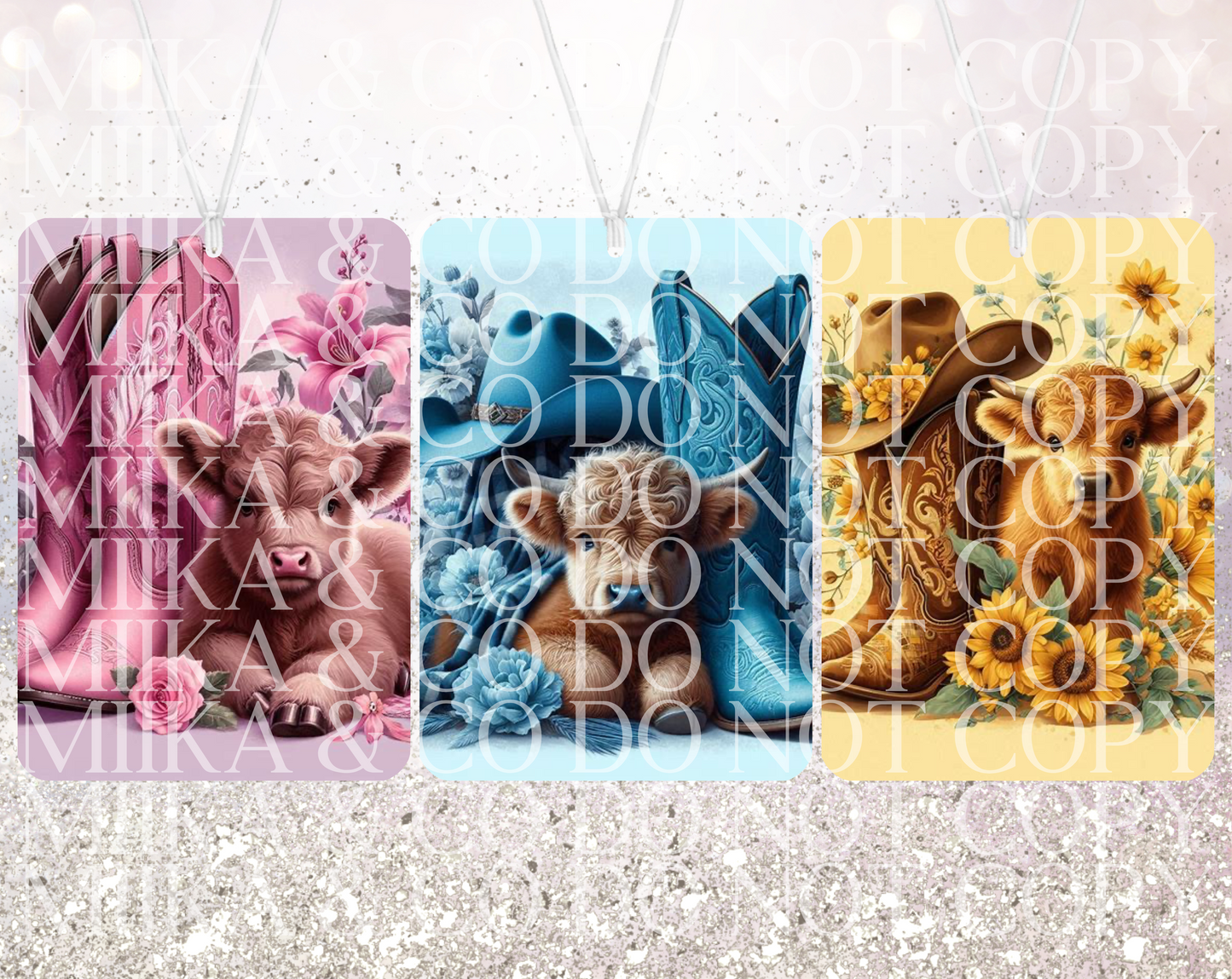 Car Air Freshener Highland Cow bundle DIGITAL DESIGN