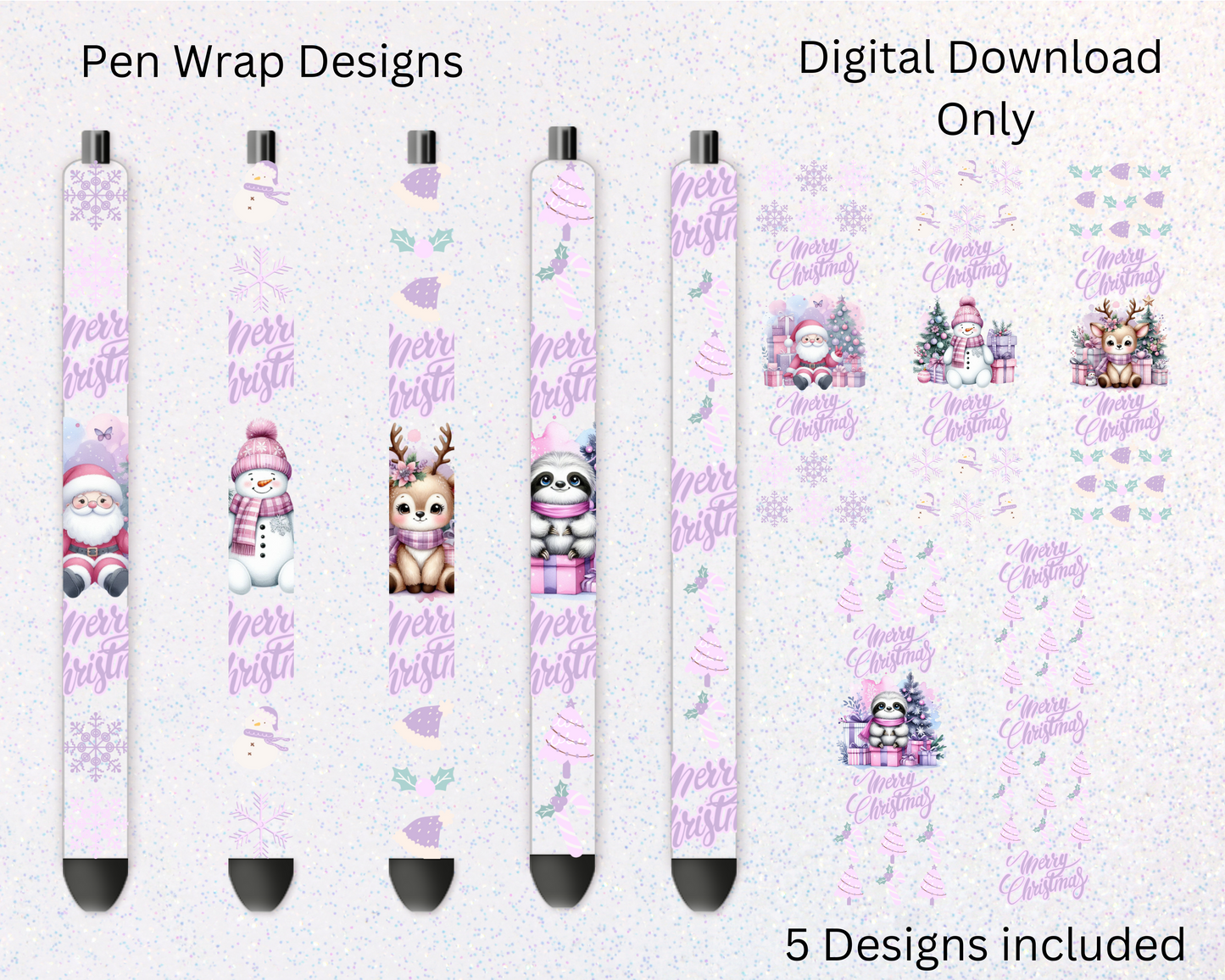 Pink Christmas Pen DIGITAL DOWNLOAD