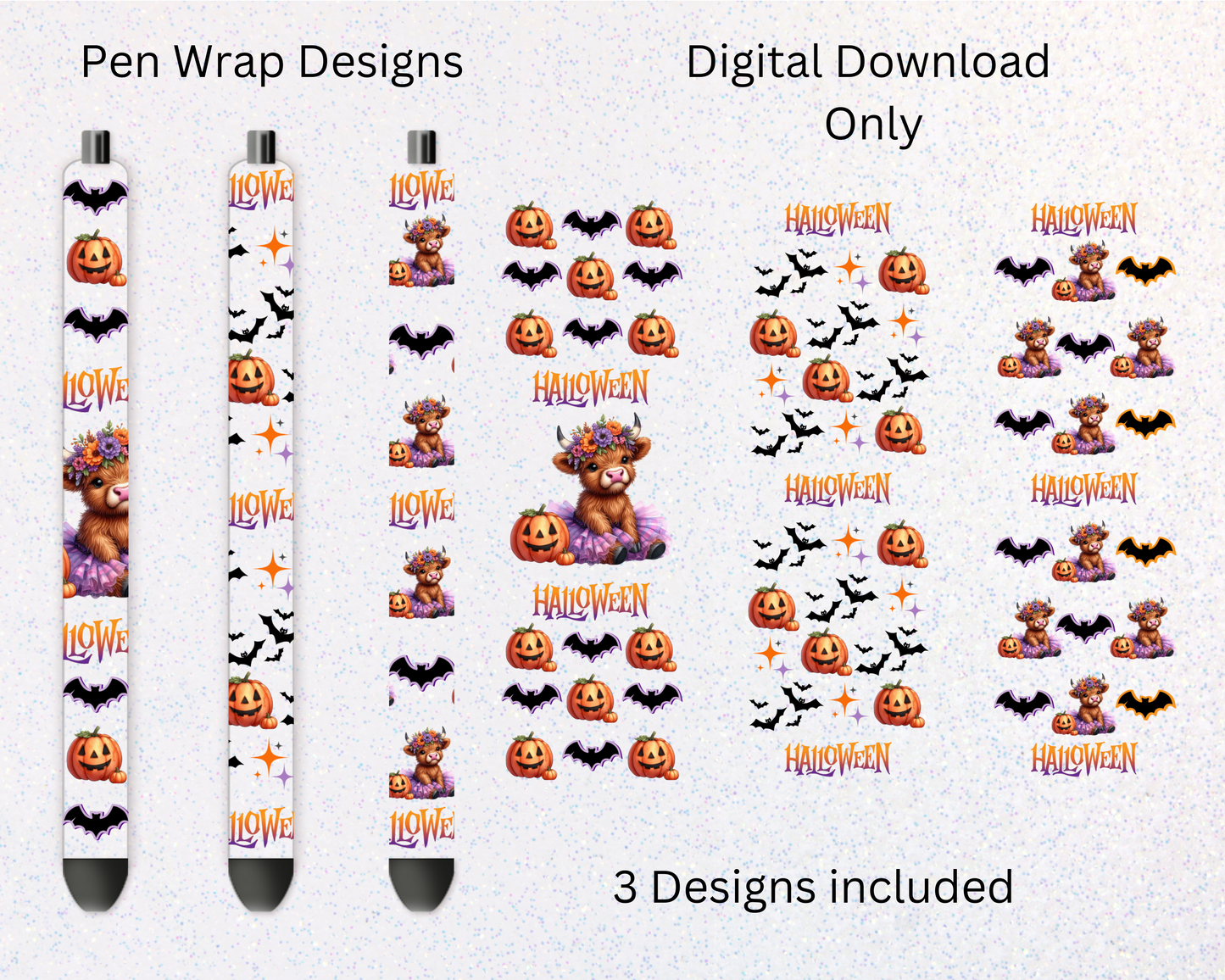 Halloween Highland Cow Pen DIGITAL DOWNLOAD