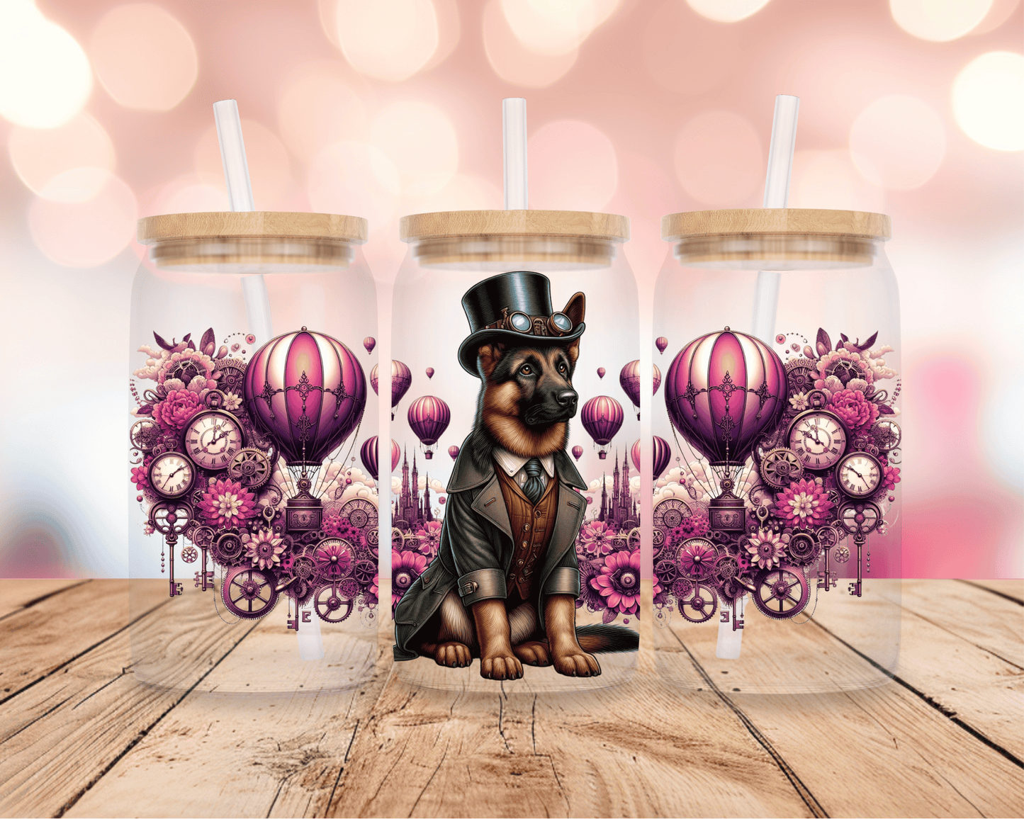 Steampunk German Shepherd 16oz DIGITAL DOWNLOAD