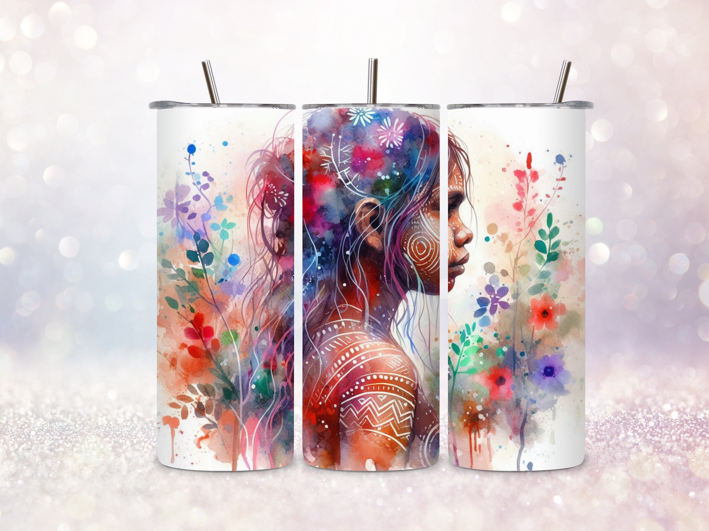 Floral Indigenous 2 Skinny Straight Tumbler DIGITAL DOWNLOAD
