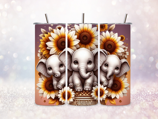 Baby Elephants Skinny Straight Tumbler DIGITAL DOWNLOAD