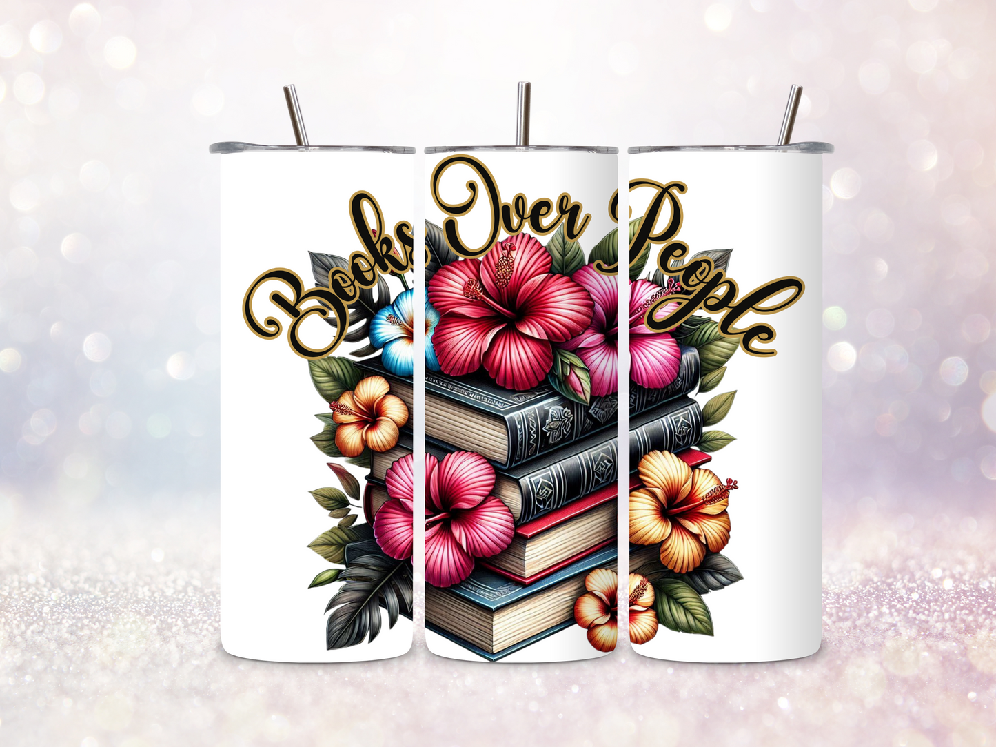 Books Over People Skinny Straight Tumbler DIGITAL DOWNLOAD