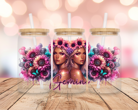 Gemini Star Sign- Pink 16oz DIGITAL DOWNLOAD