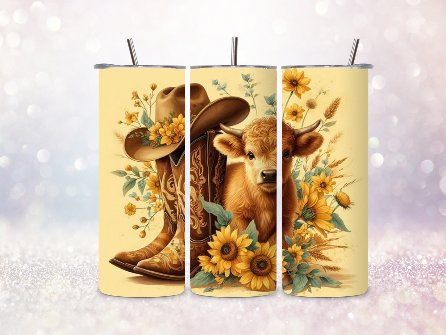 Yellow Country Highland Skinny Straight Tumbler DIGITAL DOWNLOAD