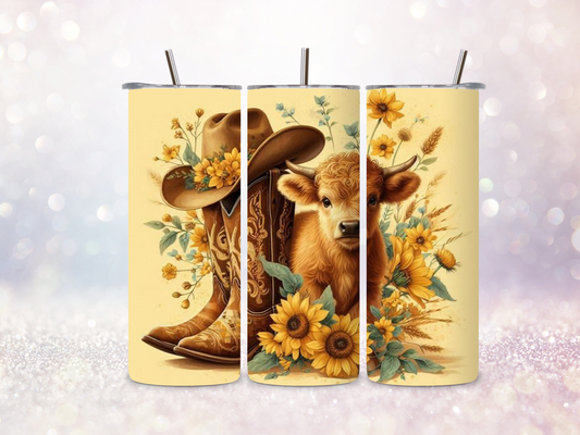 Yellow Country Highland Skinny Straight Tumbler DIGITAL DOWNLOAD