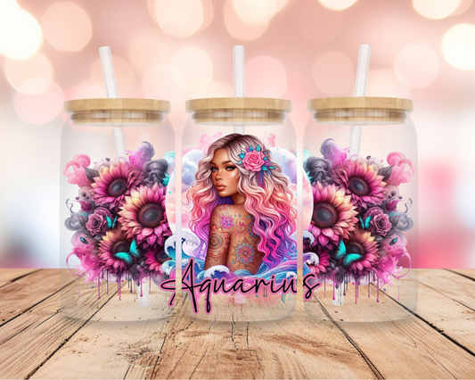 Aquarius Star Sign- Pink 16oz DIGITAL DOWNLOAD