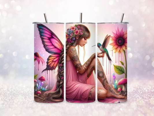 Fairy Hummingbird 20oz Skinny Straight Tumbler DIGITAL DOWNLOAD