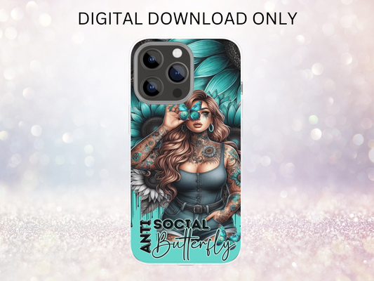 Anti Social Butterfly Phone Case DIGITAL DESIGN