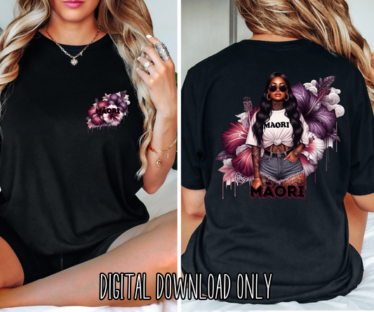 Māori Girl Tee/Hoodie DIGITAL DOWNLOAD