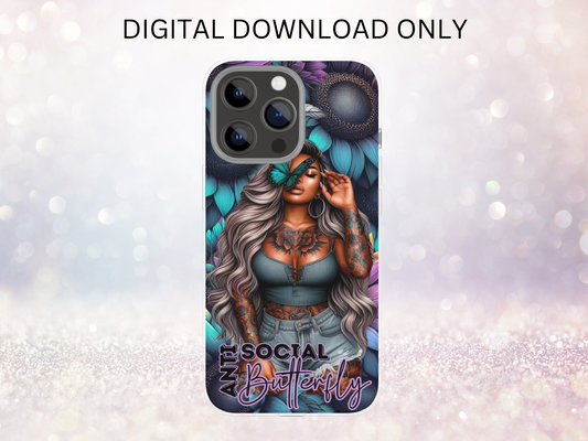 Anti Social Butterfly 2 Phone Case DIGITAL DESIGN