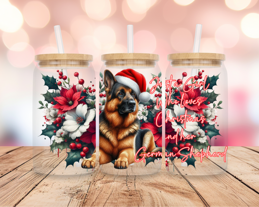 Christmas German Shepherd 16oz DIGITAL DOWNLOAD