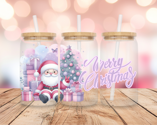 Christmas Santa- Pink 16oz DIGITAL DOWNLOAD