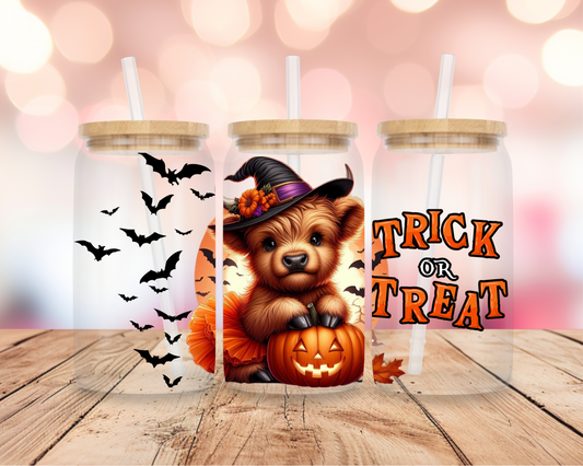 Halloween Highland Cow 16oz DIGITAL DOWNLOAD