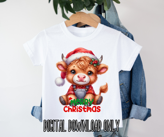 Christmas Highland Cow 3 Tee/Hoodie DIGITAL DOWNLOAD