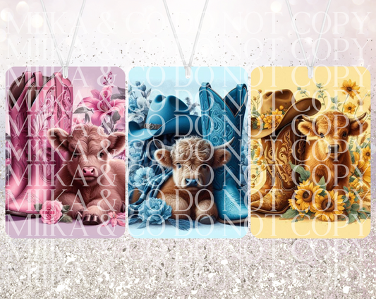 Car Air Freshener Highland Cow bundle DIGITAL DESIGN