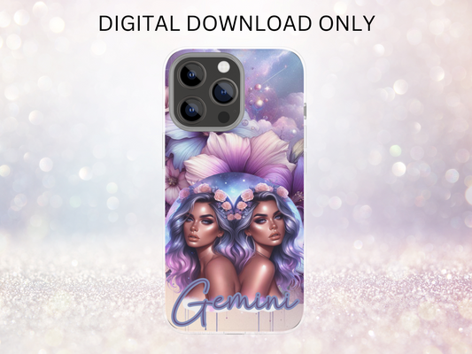 Gemini Purple Phone Case DIGITAL DESIGN