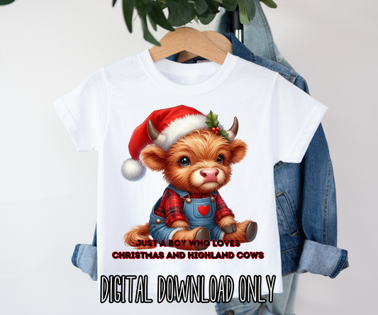 Christmas Highland Cow 5 Tee/Hoodie DIGITAL DOWNLOAD