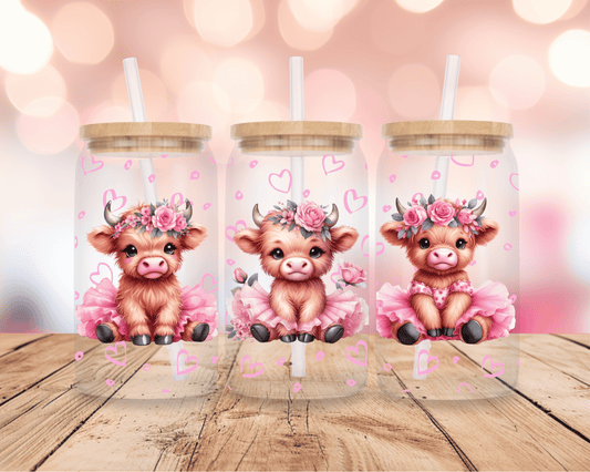 Pink Highland Cows 16oz DIGITAL DOWNLOAD