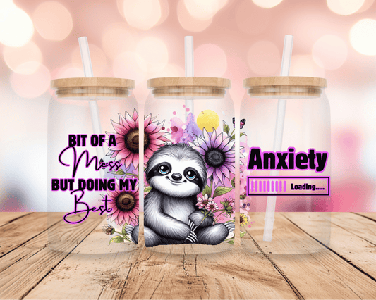 Bit Of A Mess- Sloth 16oz DIGITAL DOWNLOAD