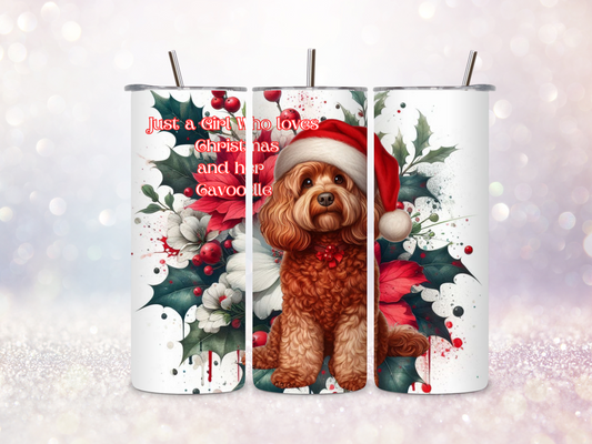 Christmas Cavoodle 20oz Skinny Straight Tumbler DIGITAL DOWNLOAD