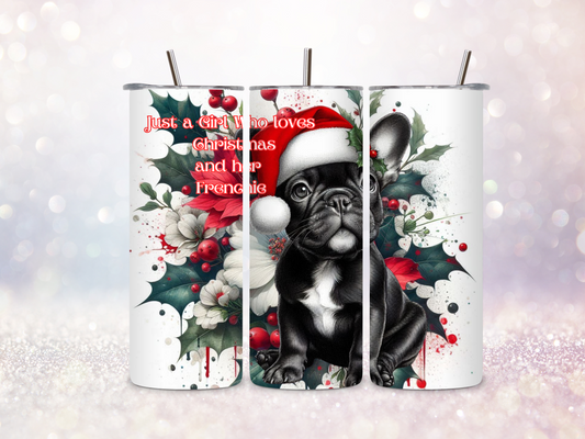 Christmas Frenchie 2 20oz Skinny Straight Tumbler DIGITAL DOWNLOAD