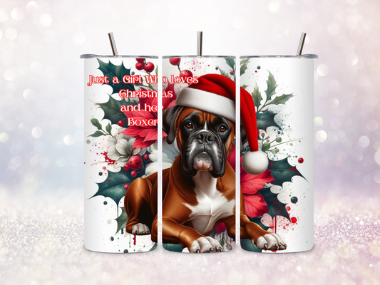 Christmas Boxer 20oz Skinny Straight Tumbler DIGITAL DOWNLOAD