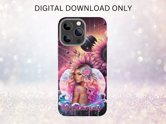 Aquarius Pink Phone Case DIGITAL DESIGN