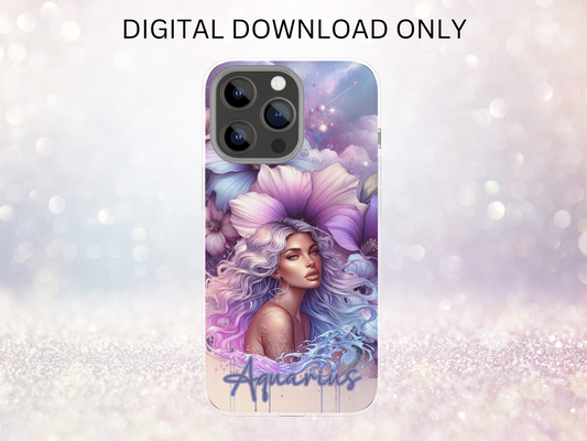Aquarius Purple Phone Case DIGITAL DESIGN