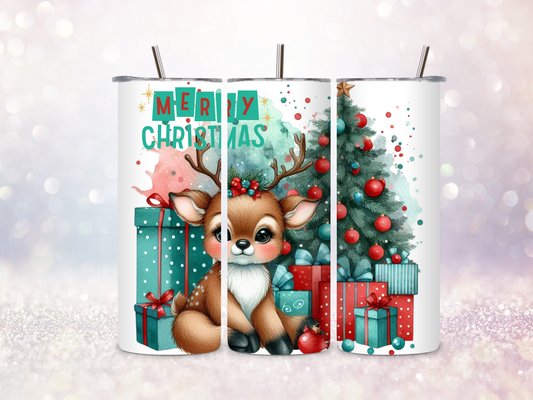 Christmas Deer Green 20oz Skinny Straight Tumbler DIGITAL DOWNLOAD