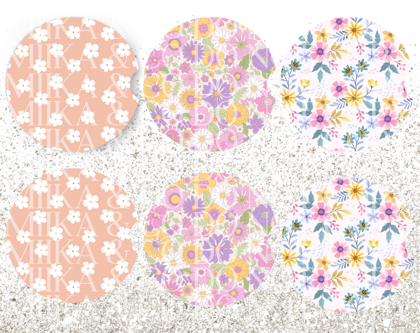 Car Coaster floral 2 bundle DIGITAL DESIGN