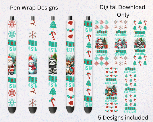 Green Christmas Pen DIGITAL DOWNLOAD