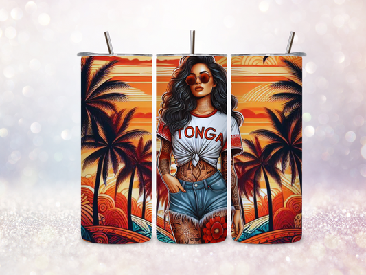 Tonga Girl 20oz Skinny Straight Tumbler DIGITAL DOWNLOAD