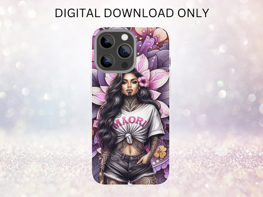 Māori Girl Phone Case DIGITAL DESIGN