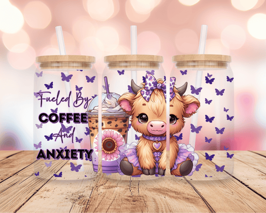 Coffee & Anxiety Highland Cow 16oz DIGITAL DOWNLOAD