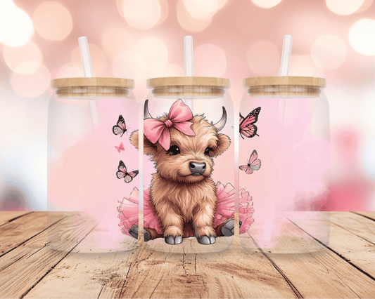 Pink Highland Cow 16oz DIGITAL DOWNLOAD