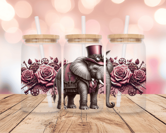 Steampunk Elephant Pink 16oz DIGITAL DOWNLOAD