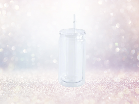 16oz Acrylic Snowglobe Tumbler- Clear Lid